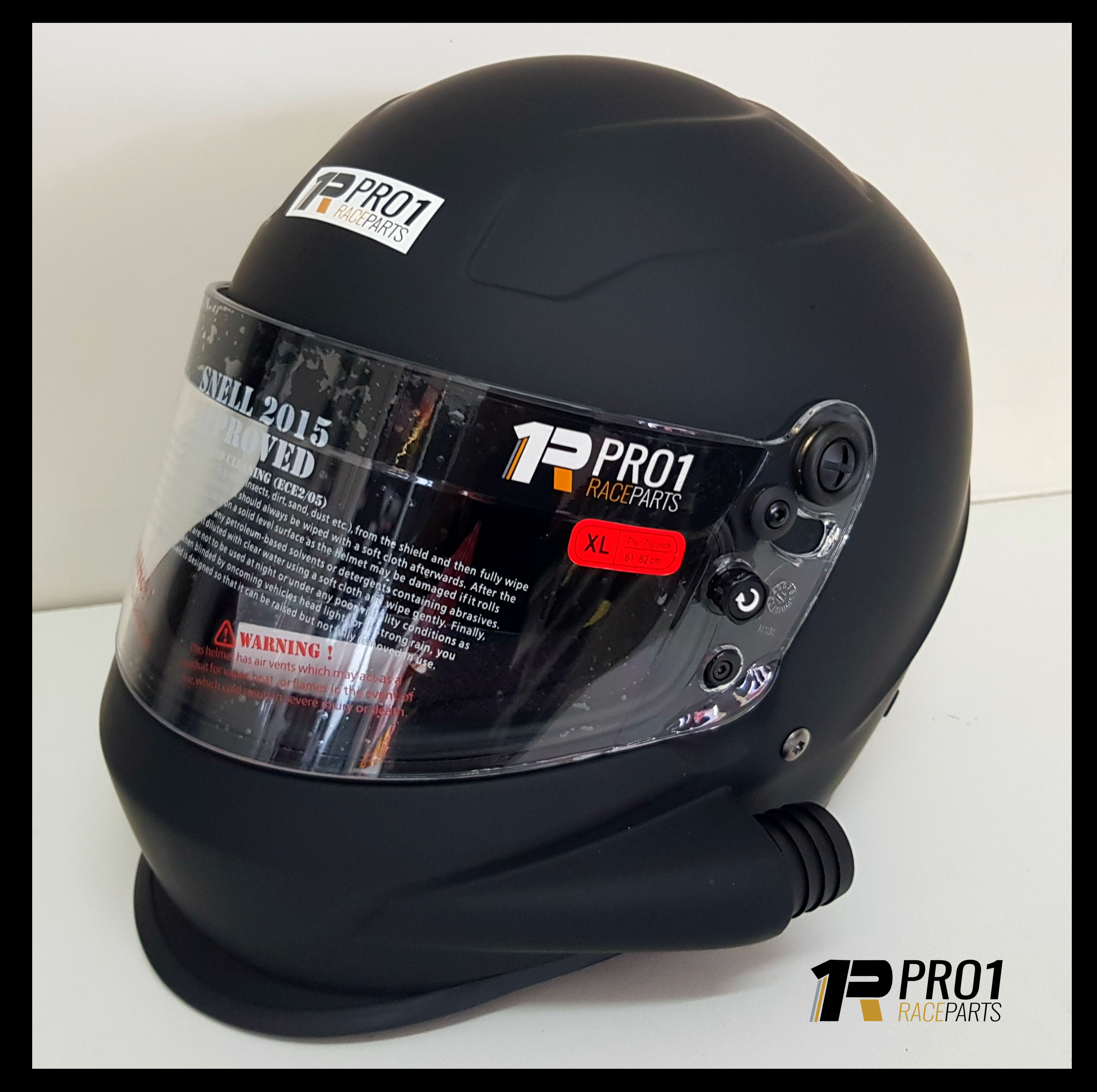 Pro 1 Snell 2015 Side Air Helmet Flat Black - Pro1 Race Parts | Speedway | Drag Car | Rally | Go 