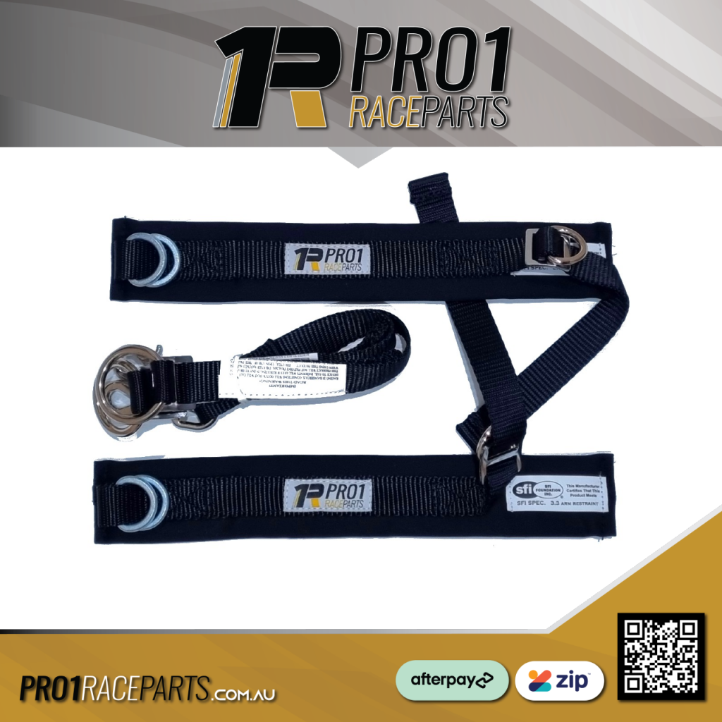 Pro1 Arm Restraints Black SFI 3.3 Sprintcar Wingless Open Wheel