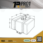 JAZ 12 Gallon Bottom Feed Fuel Cell Tank - Dimensions