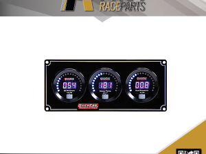 Quickcar QRP67-3012 Gauge Panel Assembly, Digital,  Oil Pressure / Fuel Pressure / Water Temperature, Black Face Kit Very Popular Set !!! Electronic, 2-1/16" dia. gauges utilize a blue LED readout and graduated scale for increased readability. Built-in warning, instantly alerting the driver. Panels are completely pre-wired and sold complete with necessary transducers and senders