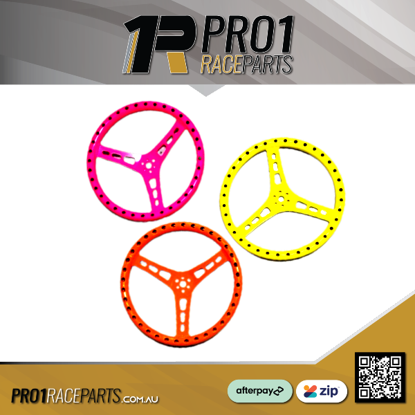 Joes Coloured 15" Lightweight Steering Wheel | FLAT in Pink, Yellow or Orange | Free Post*