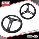 Kenco Pro Grip Aluminium 15 Inch Dimple Steering Wheel | Dished | Black | 3 Hole