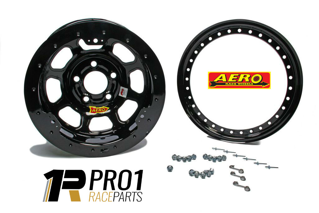 AMCA Aero Beadlock Steel Race Wheels | 4" Backspace | 15" x 8" | 5 x 4.75" | Black