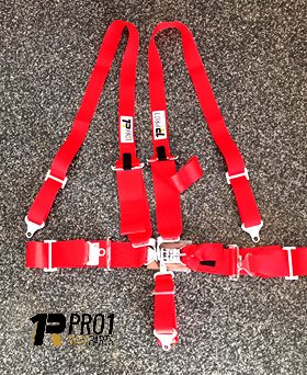 Pro1 SFi 5 Point Racing Race Harness 3" with 2" Shoulder Straps for Hans Device ect Seat Belt Red | FREE POST*