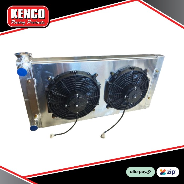 Kenco Universal Double / Dual Pass Aluminium Radiator w 14" Fans / Shroud