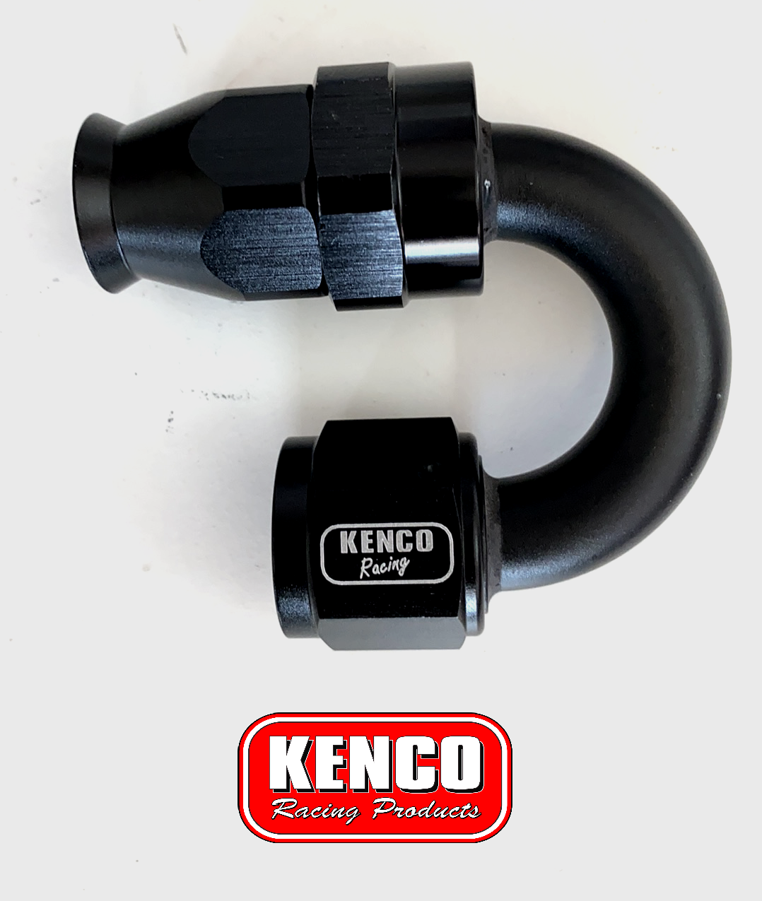 Black | Kenco Dash AN 8 180 Degree PTFE Nylon Hose Type Fitting End | FREE Post*