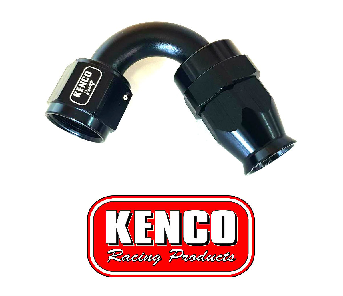 Black | Kenco Dash AN 8 120 Degree PTFE Nylon Hose Type Fitting End | FREE Post*