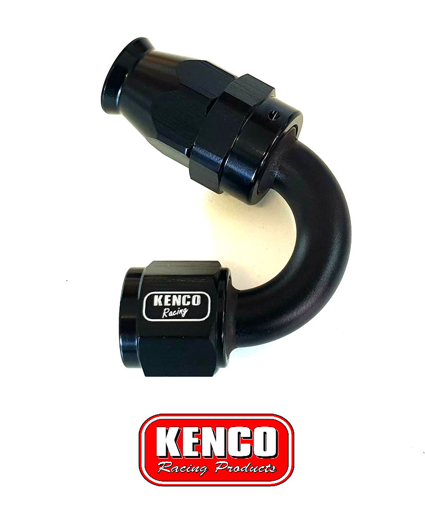 Black | Kenco Dash AN 8 150 Degree PTFE Nylon Hose Type Fitting End | FREE Post*