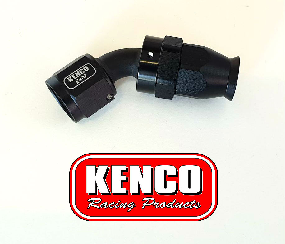 Black | Kenco Dash AN 8 45 Degree PTFE Nylon Hose Type Fitting End | FREE Post*