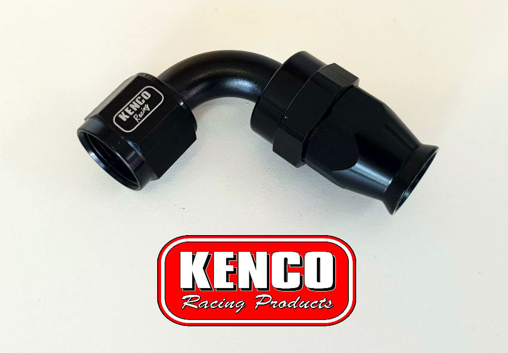 Black | Kenco Dash AN 8 90 Degree PTFE Nylon Hose Type Fitting End | FREE Post*