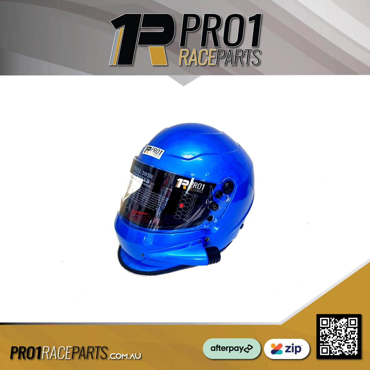 Pro 1 Snell 2020 Side Air Helmet BLUE | Speedway Off Road Racing Drag Car Go Karts