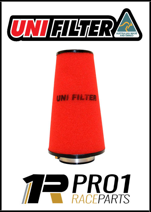 Uni Filter Tapered Pod Performance Filter 76mm / 3" Inlet | 250mm Long | Red | FREE POST