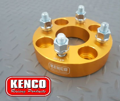 Kenco 40mm 4 x 100 PCD Charade etc. with Studs and Nuts Wheel Spacer Gold Free Post