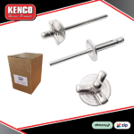 Kenco large panel head Tri Fold Exploding rivet Silver 250pk