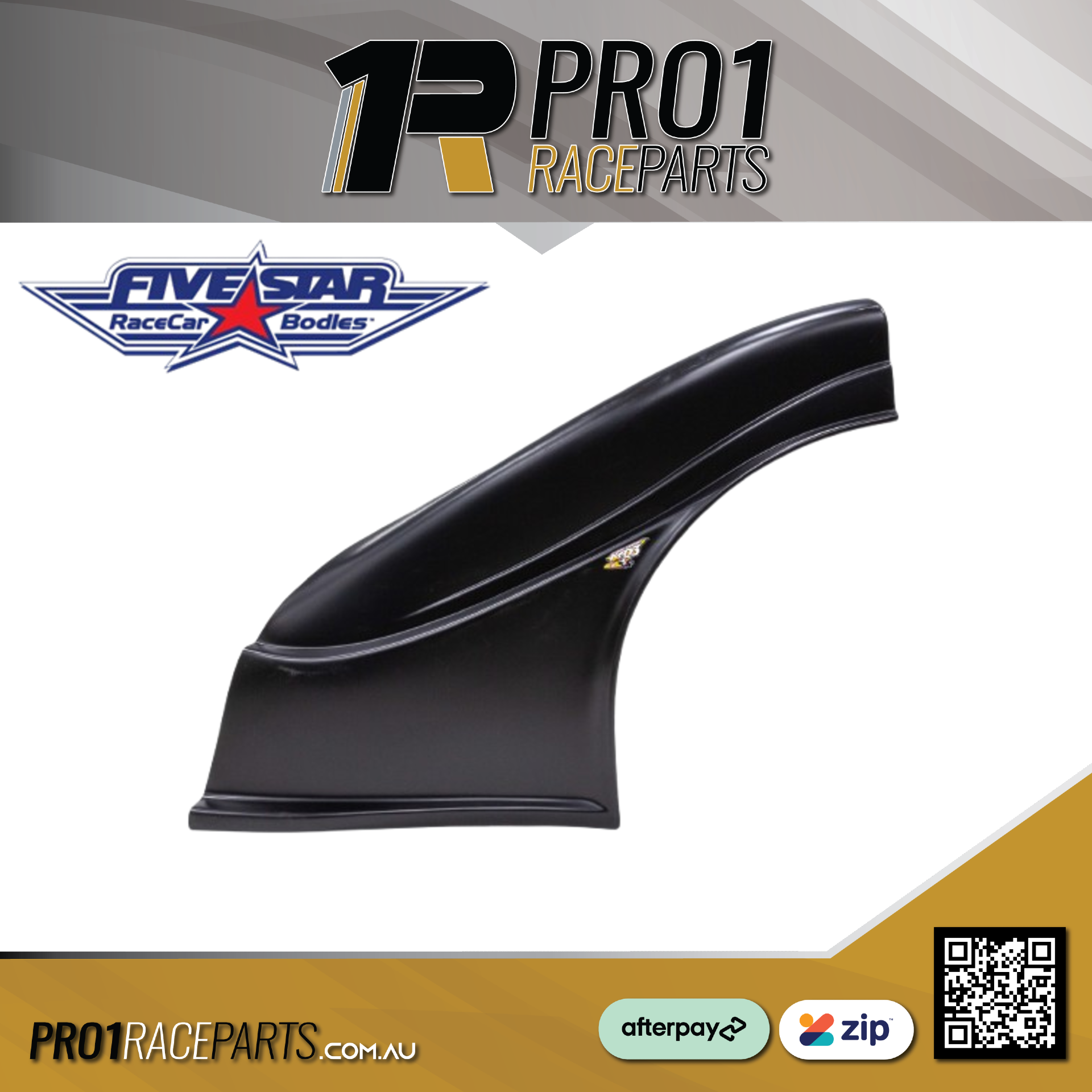FIVESTAR Left Plastic Dirt Fender - Black