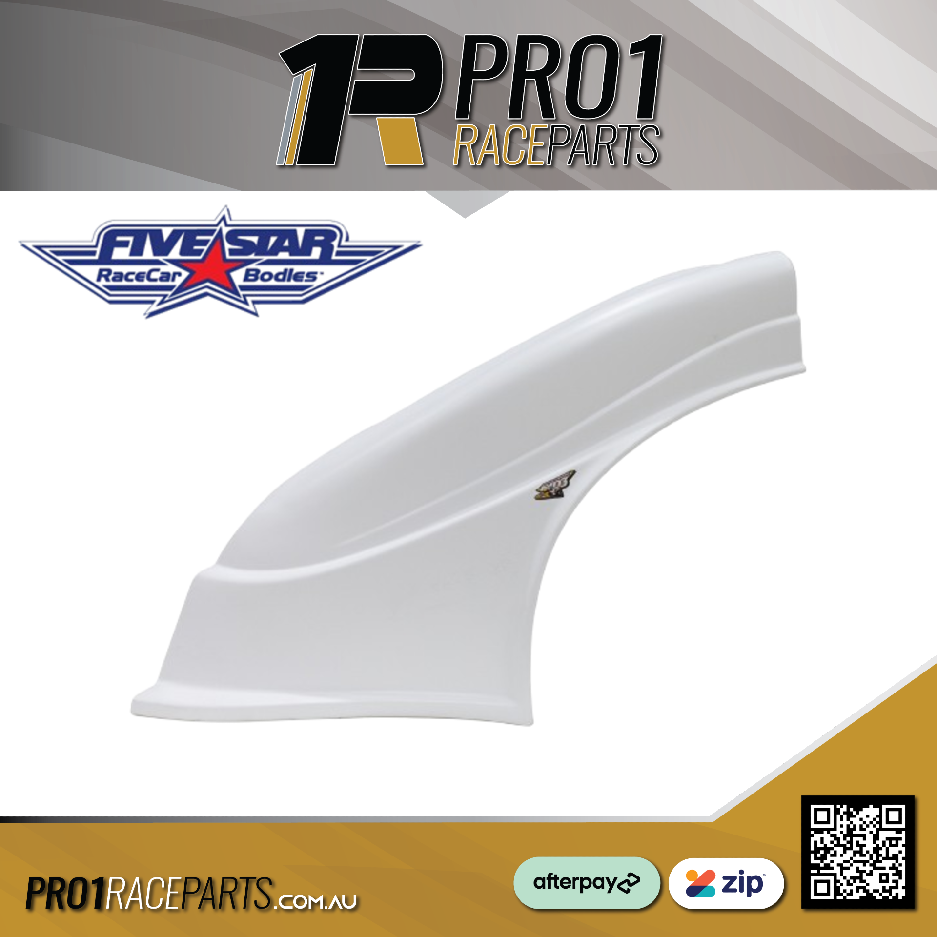 FIVESTAR Left Plastic Dirt Fender - White