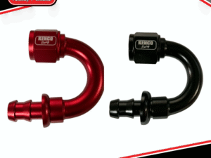 Kenco Racing AN4 180° Degree Push-Lock Fitting | Red or Black | FREE POST*