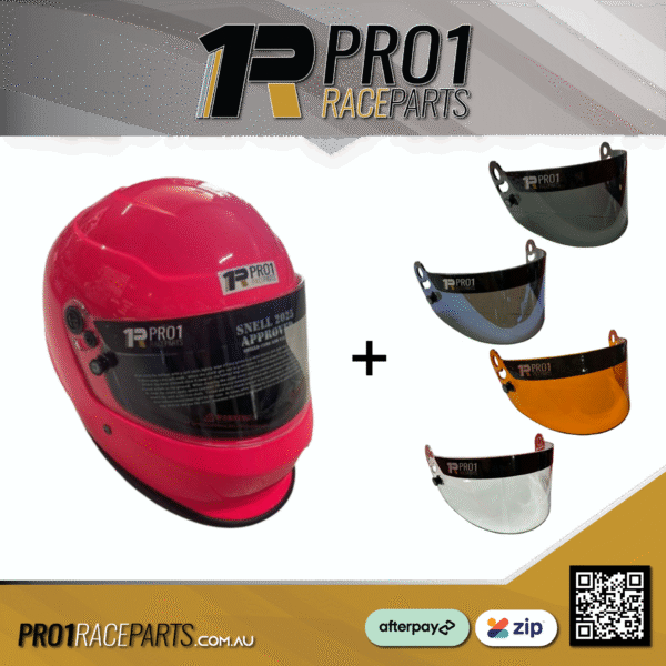 Pro1 SNELL 2025 Helmet with Replacement Visor - Hot Pink Pro1 SNELL 2025 Helmet with Replacement Visor - Hot Pink