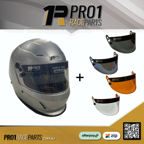 Pro1 SNELL 2025 Helmet with Replacement Visor - Silver